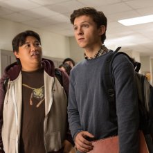 Spider-Man: Homecoming, Tom Holland e Jacob Batalon in una scena del film