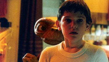 E.T. L'extraterrestre: Henry Thomas in una scena