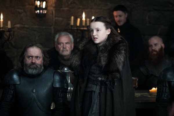 583897 Bella Ramsey As Lyanna Mormont With Aiden Gillen As Petr Baelish In The Background In A Still From Game Of Thrones Season 7