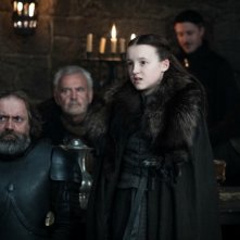 583897 Bella Ramsey As Lyanna Mormont With Aiden Gillen As Petr Baelish In The Background In A Still From Game Of Thrones Season 7