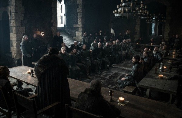 583909 Kit Harington As Jon Snow Addressing The Room In A Still From Season 7 Of Game Of Thrones