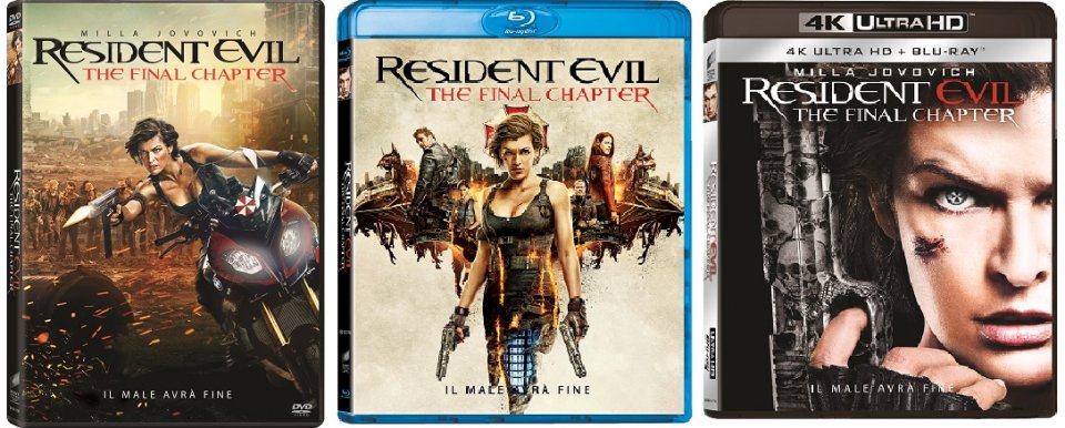 le cover homevideo di Resident Evil: The Final Chapter