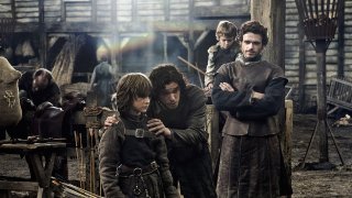 Isaac Hempstead-Wright, Kit Harington e Richard Madden nel pilot de Il trono di spade