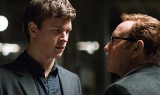 Baby Driver - Il genio della fuga: Ansel Elgort e Kevin Spacey in una scena del film