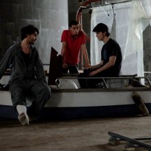 Gli asteroidi: Riccardo Frascari, Nicolas Balotti e Alessandro Tarabelloni in una scena