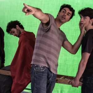 Riccardo Frascari, Nicolas Balotti, Alessandro Tarabelloni con il regista Germano Maccioni