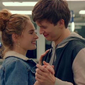Baby Driver - Il genio della fuga: Ansel Elgort e Lily James in una scena del film