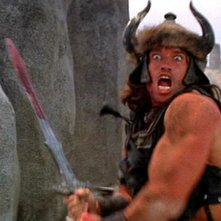 Conan il barbaro: Arnold Schwarzenegger in una scena