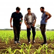 Veleno: Massimiliano Gallo, il regista Diego Olivares e Gennaro di Colandrea sul set del film