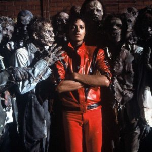 Thriller: Michael Jackson in un'immagine del videoclip di Landis