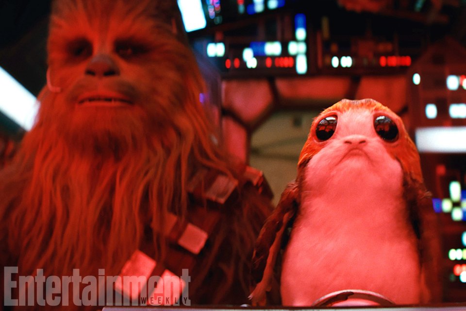 Star Wars: Gli ultimi Jedi, Chewbacca e un Porg