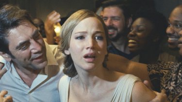 Mother!  - Javier Bardem and Jennifer Lawrence in a photo from the film