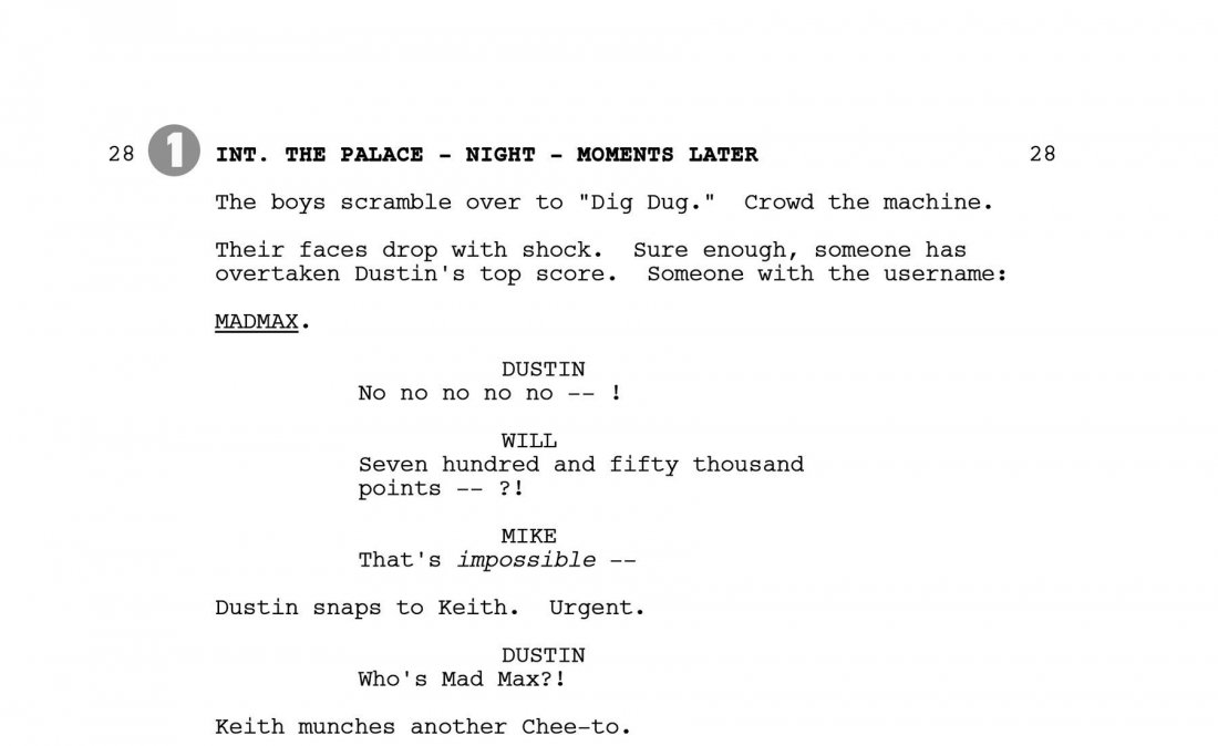 Stranger Things Script Page A