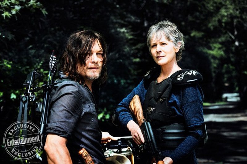 The Walking Dead: Norman Reedus e Melissa McBride in una foto dell'ottava stagione