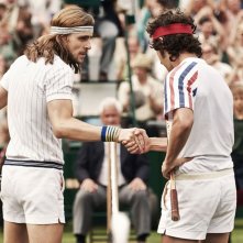 Borg McEnroe: Shia LaBeouf e Sverrir Gudnason in un momento del film