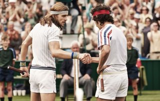 Borg McEnroe: Shia LaBeouf e Sverrir Gudnason in un momento del film