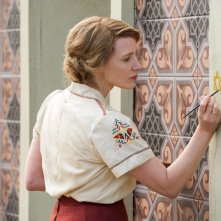 La signora dello zoo di Varsavia: Jessica Chastain in una scena del film