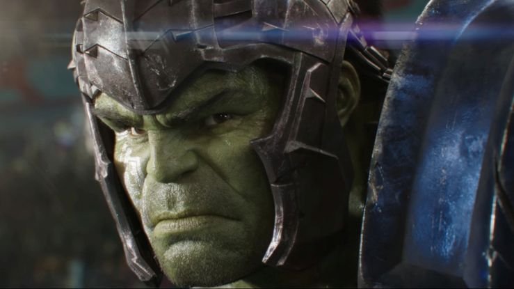 Thor: Ragnarok - un primo piano di Hulk in un'immagine del primo teaser