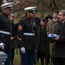 Last Flag Flying: Steve Carell, Laurence Fishburne e Bryan Cranston in una scena del film