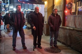 Last Flag Flying: Steve Carell, Laurence Fishburne e Bryan Cranston in un momento del film