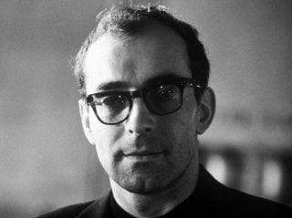Un primo piano di Jean-Luc Godard