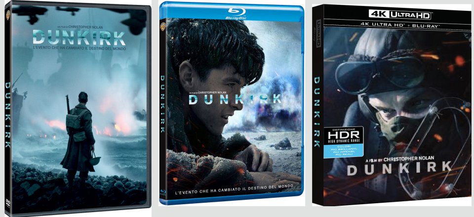 Le cover home video di Dunkirk
