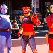 Roma 2017: gruppo di cosplayer sul red carpet di Mazinga Z Infinity