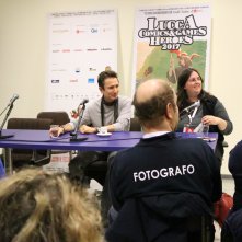 Lucca 2017: uno scatto di Dominic Keating all'incontro con la stampa