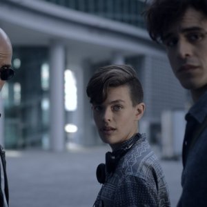 L'assoluto presente: Yuri Casagrande Conti, Gilberto Giuliani e Claudia Veronesi in una scena del film