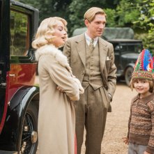 Vi presento Christopher Robin: Margot Robbie, Domhnall Gleeson e Will Tilston in una scena del film
