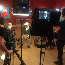 David Hockney dalla Royal Academy of Arts: il regista Phil Grabsky e David Hockney sul set del documentario