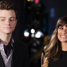 Glee: Chris Colfer e Lea Michele in una scena della serie