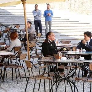 Don Matteo 11: Nino Frassica e Cristiano Caccamo in una foto della serie