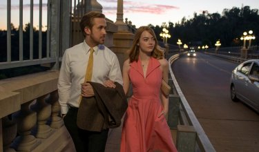 La La Land: Emma Stone e Ryan Gosling in un momento del film