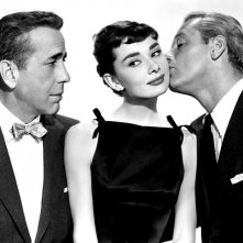 Sabrina: Audrey Hepburn, Humphrey Bogart e William Holden in un'immagine promozionale del film