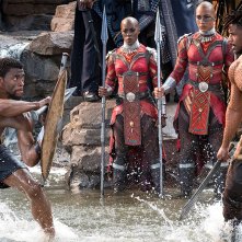 Black Panther: Chadwick Boseman e Michael B. Jordan in una foto del film