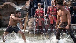 Black Panther: Chadwick Boseman e Michael B. Jordan in una foto del film