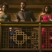 Black Panther: Lupita Nyong'O, Chadwick Boseman e Danai Gurira in una foto del film