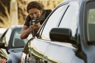Nella tana dei lupi: Gerard Butler in una scena del film