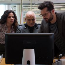 Sono tornato: Massimo Popolizio, Eleonora Belcamino e Frank Matano in una scena del film