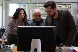 Sono tornato: Massimo Popolizio, Eleonora Belcamino e Frank Matano in una scena del film
