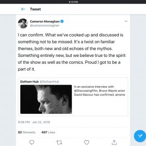 Gotham: il tweet di Cameron Monaghan cancellato sul Joker