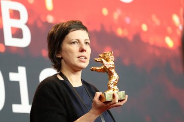 Berlino 2018: Adina Pintilie durante la conferenza dei premiati