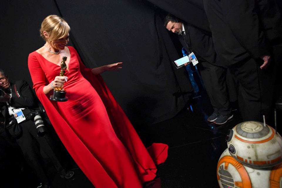 Oscar 2018: Allison Janney con la statuetta vinta per Tonya