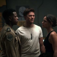 Pacific Rim - La rivolta: Scott Eastwood, John Boyega e Adria Arjona in una scena del film