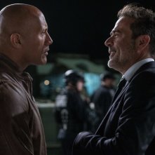 Rampage - Furia animale: Dwayne Johnson e Jeffrey Dean Morgan in una scena del film