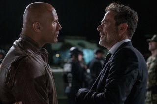 Rampage - Furia animale: Dwayne Johnson e Jeffrey Dean Morgan in una scena del film