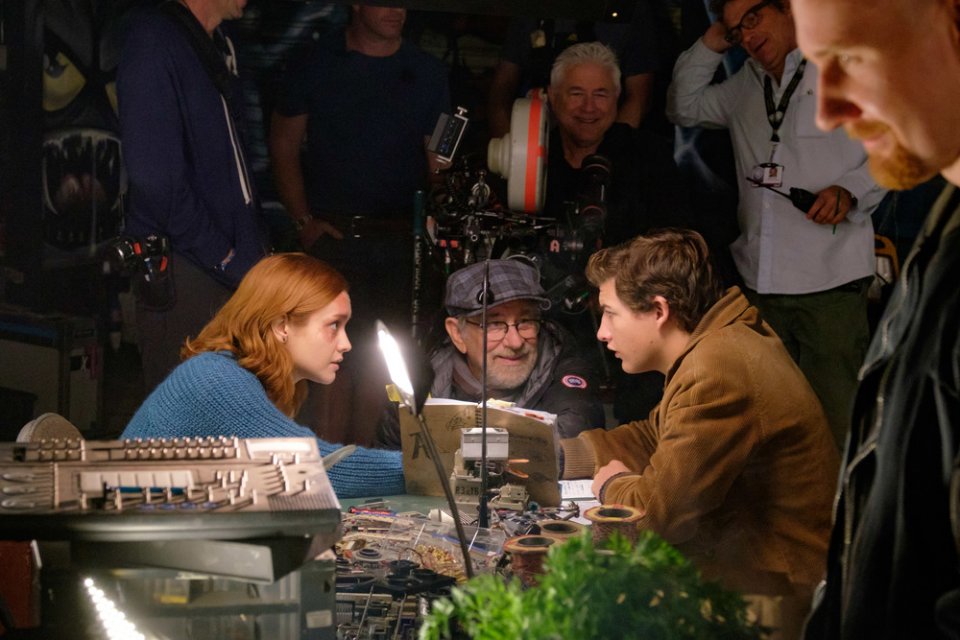 Ready Player One: Tye Sheridan, Olivia Cooke e Steven Spielberg sul set del film