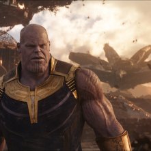 Avengers: Infinity War, Josh Brolin nei panni di Thanos in una scena del film