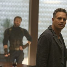 Avengers: Infinity War, Chris Evans e Mark Ruffalo in una scena del film